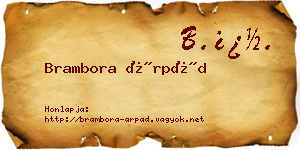 Brambora Árpád névjegykártya